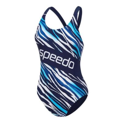 Speedo High Leg Leaderback One Piece Stripe