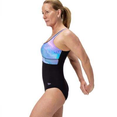 Speedo Womens Shaping Contour Eclipse Printed One Piece Professional Swimwear