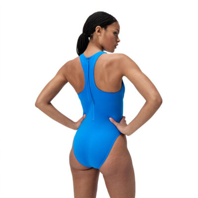 Speedo Womens Racer Zip Swimsuit With Built In Swim Bra One Piece Professional Swimwear