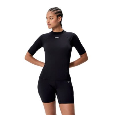 Speedo Womens Clasic Logo Short Sleeve Rash Top