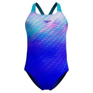 Speedo Junior Girl’s Print Placement Powerback One Piece