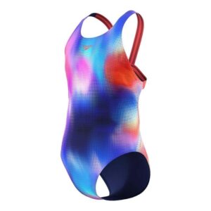 Speedo Girl’s All Over Print Leaderback One Piece Swimsuit