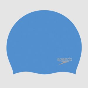 Speedo Blue Chrome Plain Moulded Silicone Cap