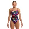 Show Funkita Ladies Diamond Back One Piece Bed Of Roses