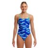 Show Funkita Ladies Diamond Back One Piece Clean Marine