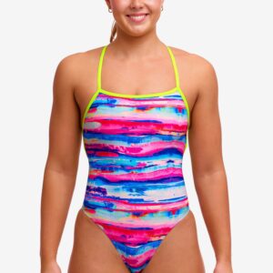 Funkita Ladies Strapped In One Piece Colour Cutaway