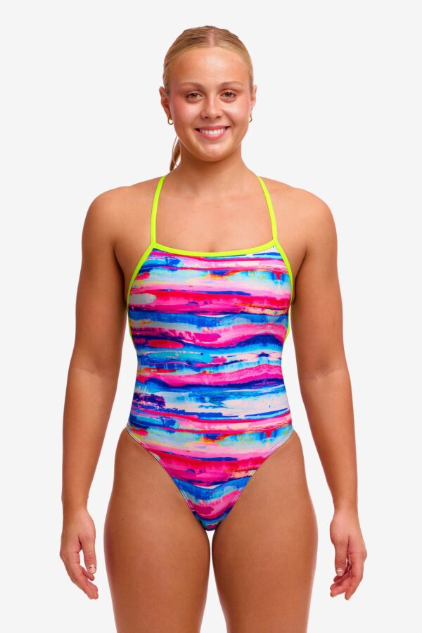 Funkita Ladies Strapped In One Piece Colour Cutaway