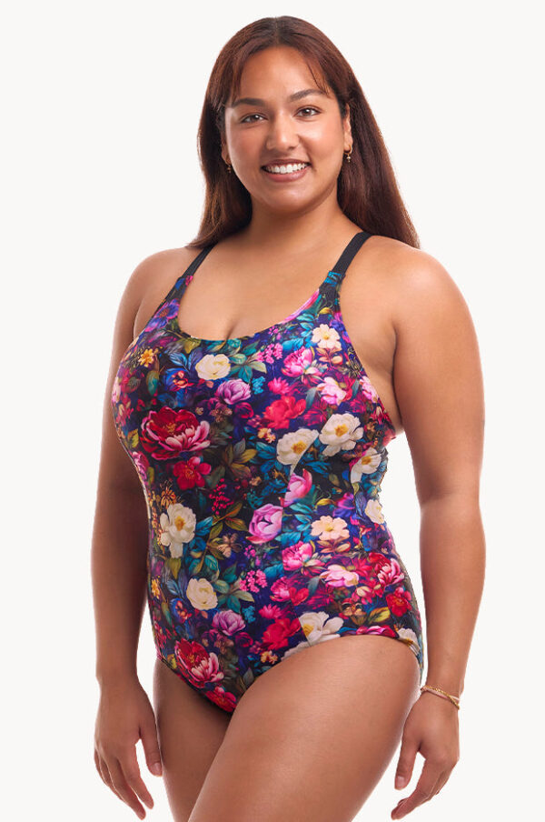 Funkita Bed Of Roses Brace Me Back One Piece
