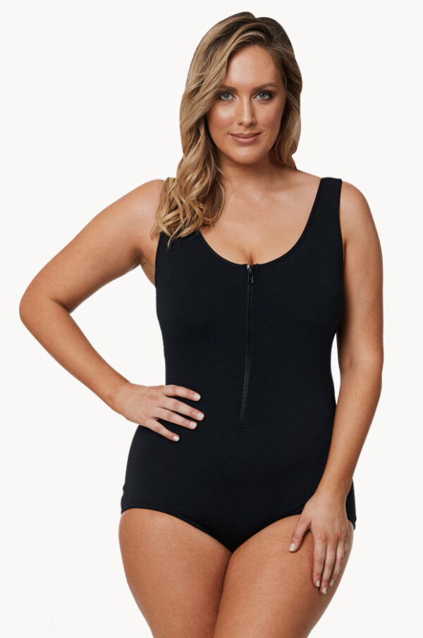 Funkita Still Black DD/E Zip Front One Piece