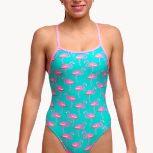 Funkita Girls Go Flamingo Single Strap One Piece