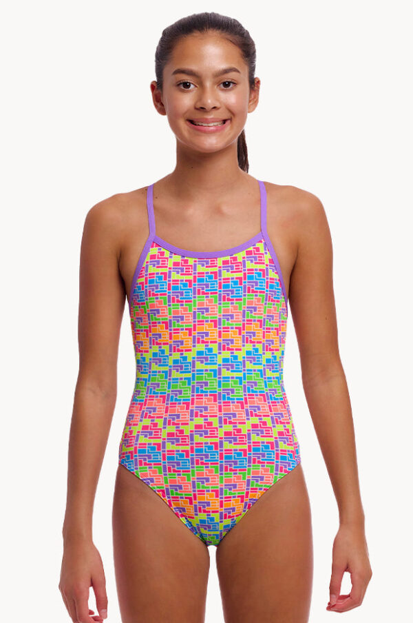 Funkita Girls Jig Jag Single Strap One Piece