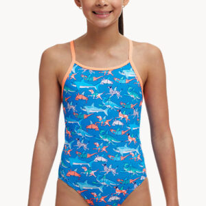 Funkita Girls Fin Swimming Diamond Back One Piece