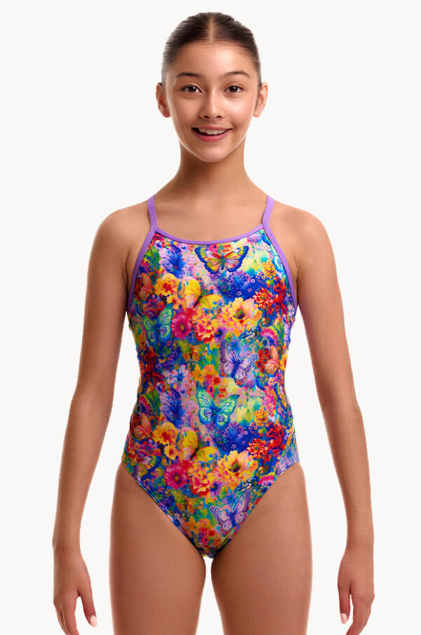 Funkita Girls Austin Flowers Diamond Back One Piece