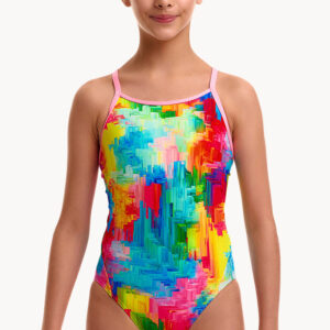 Funkita Girls Falling Colours Diamond Back One Piece