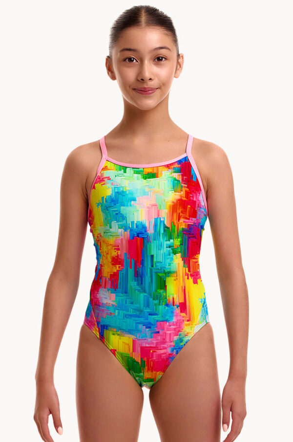 Funkita Girls Falling Colours Diamond Back One Piece