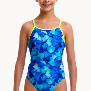 Funkita Girls Try Blue Diamond Back One Piece