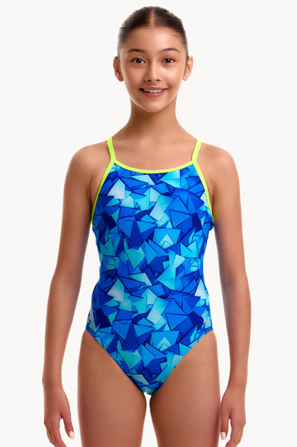 Funkita Girls Try Blue Diamond Back One Piece