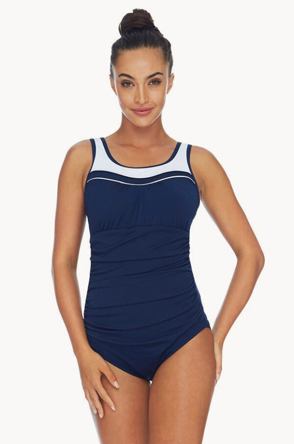Poolproof Ruched Scoop Neck One Piece