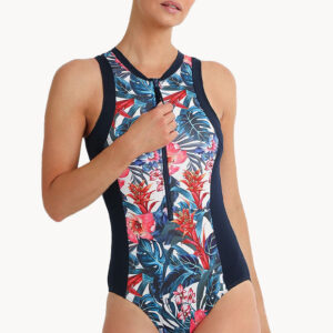 Poolproof Oasis Sleeveless Zip One Piece