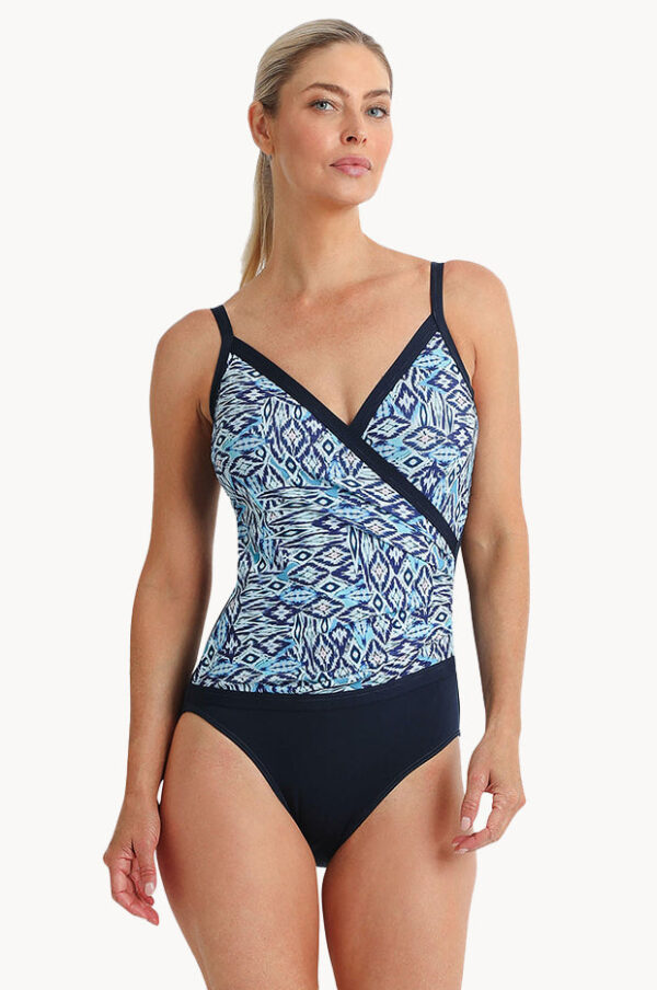 Poolproof Tide Diagonal Drape One Piece
