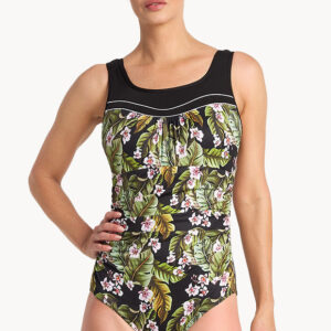 Poolproof Leafique Ruched Scoop One Piece