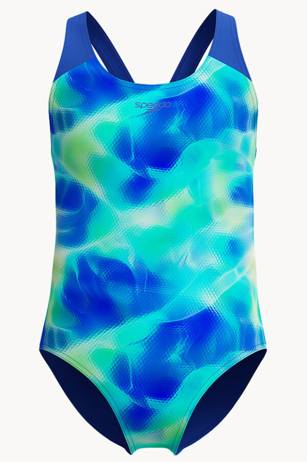 Speedo Junior Girls Allover Print Splashback One Piece