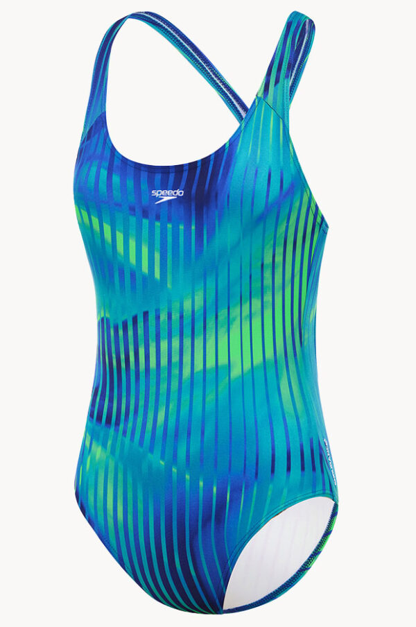 Speedo Girls Linear Lava Splashback One Piece