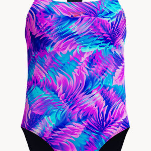 Speedo Junior Girls Allover Print Powerback One Piece