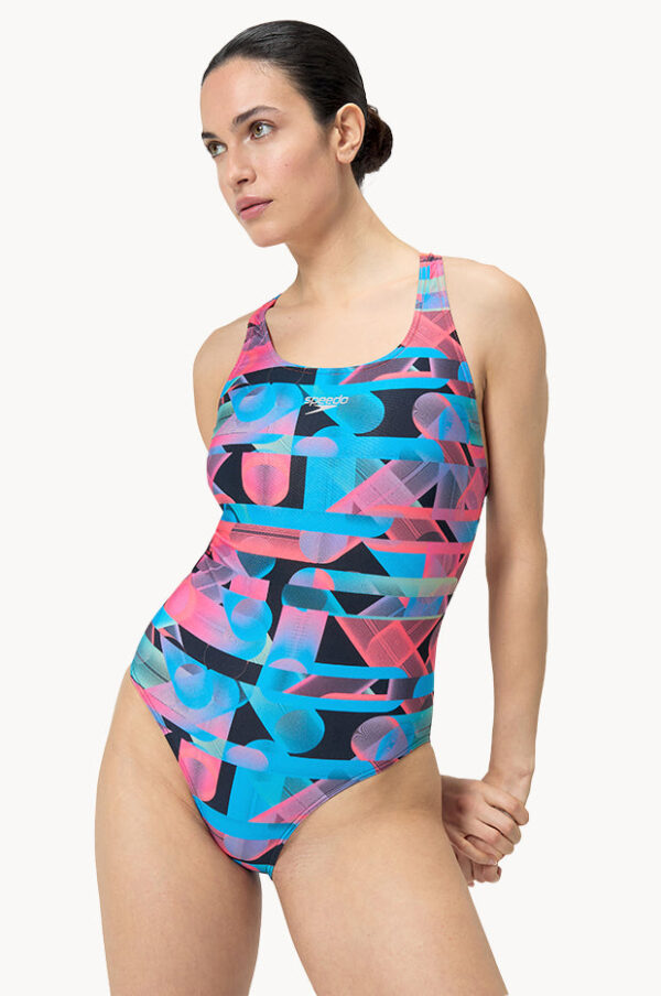 Speedo Allover Digital Powerback One Piece