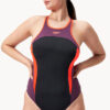 Show Speedo Splice Cross Back High Neck One Piece (image 3)