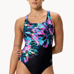 Speedo Placement Printed Powerback One Piece