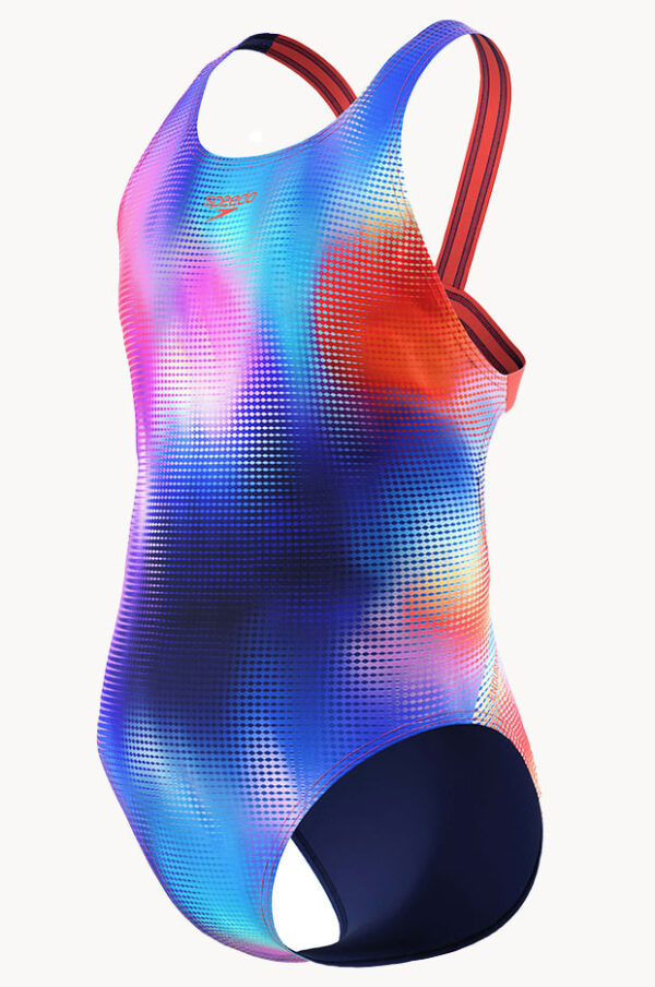 Speedo Girls Printed Leaderback One Piece