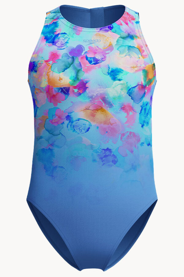 Speedo Junior Girls Print Hydrasuit One Piece