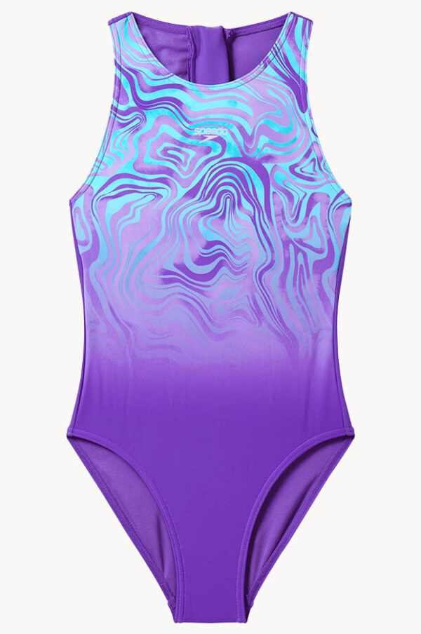 Speedo Girls Printed Hydrasuit One Piece