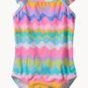 Show Speedo Girls Printed Frill Thinstrap One Piece