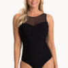 Show Togs Textured Mesh High Neck One Piece (image 3)