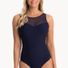 Show Togs Textured Mesh High Neck One Piece