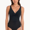 Show Togs Plain Gathered Twist Front One Piece