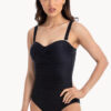 Show Togs Plain Textured Twist Bandeau One Piece
