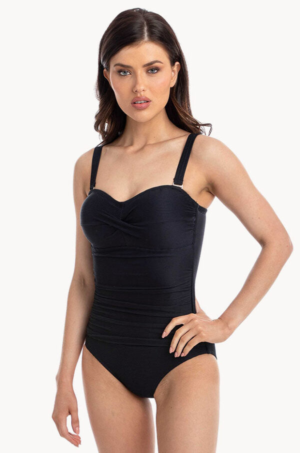 Togs Plain Textured Twist Bandeau One Piece