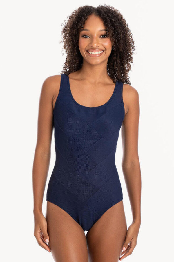 Togs Plain Textured Round Neck One Piece