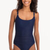 Show Togs Plain Textured Scoop Neck One Piece (image 3)