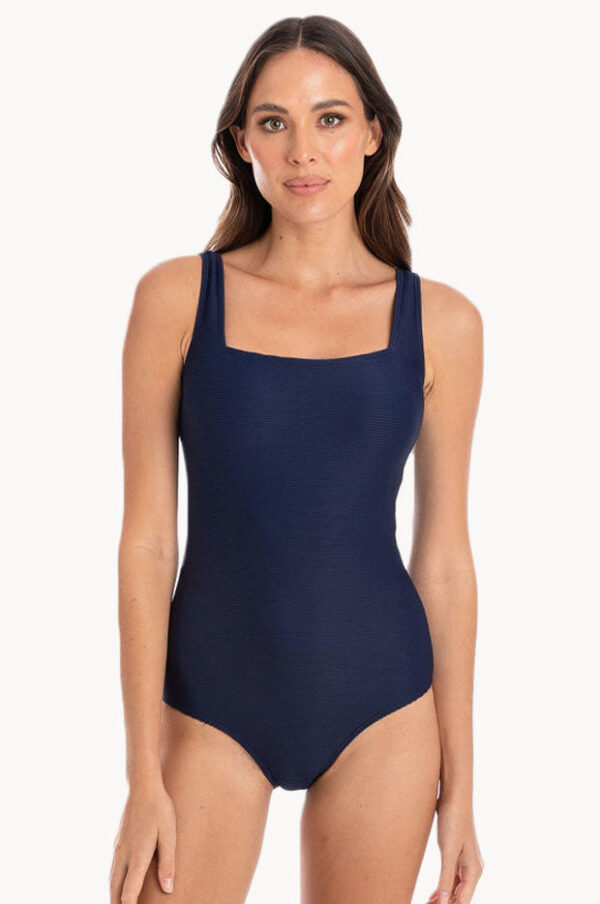 Togs Plain Textured Square Neck One Piece