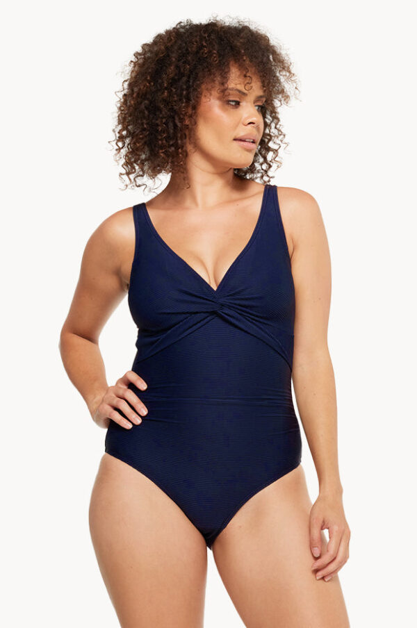 Togs Plain Textured Twist Front One Piece