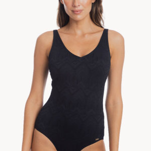 Togs Chiseled Plunge V Neck One Piece