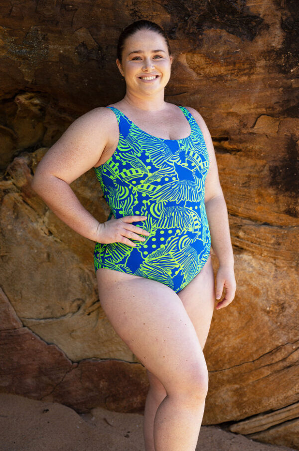 Zoggs Wings Navy Ecofeel Scoopback One Piece