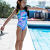Show Zoggs Girls Seal Tex Back One Piece