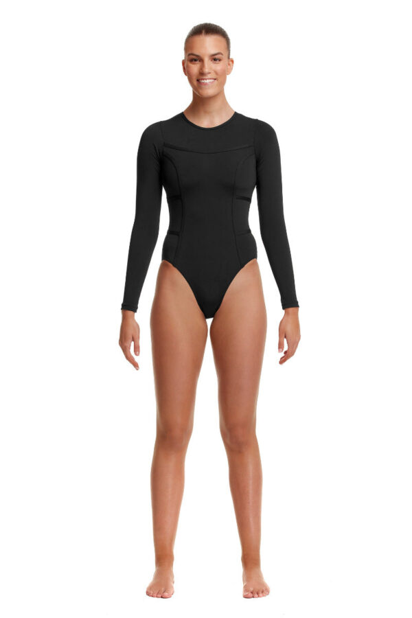 Funkita Ladies Still Black Solid Long Life Flyer One Piece